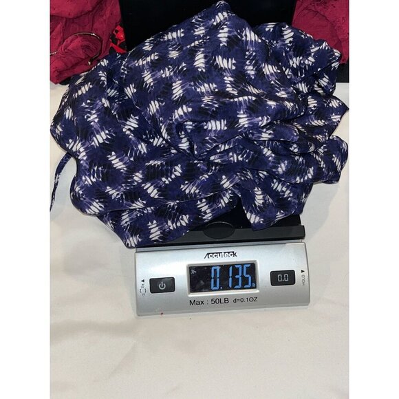 Rebecca Taylor Navy Patterned 3/4 Sleeves Silk Pleated Blouse Women's Size O - Picture 8 of 8